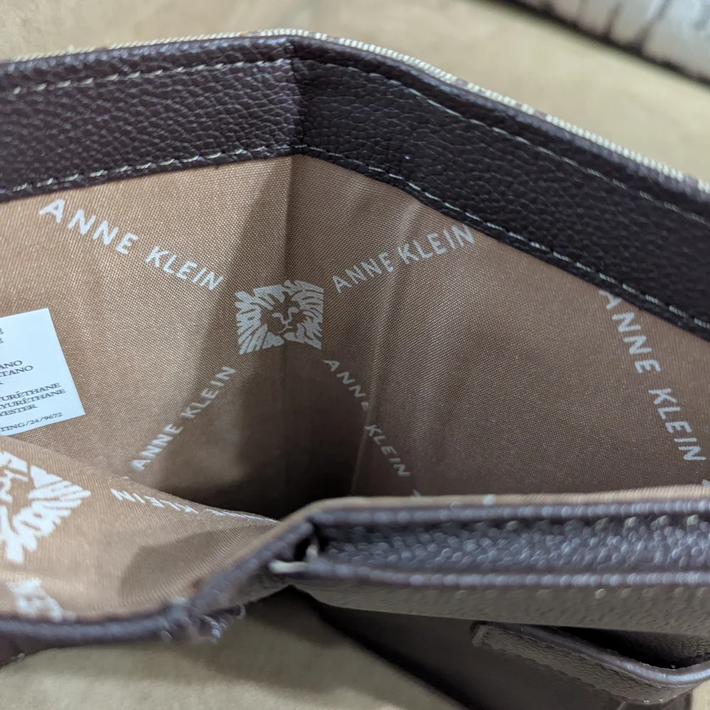 Anne Klein Signature Brown Wristlet Clutch